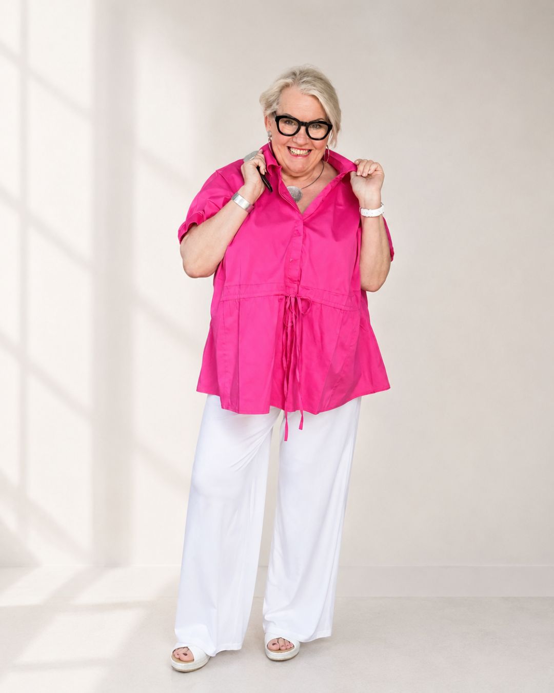 MORE Bluse Fuchsia