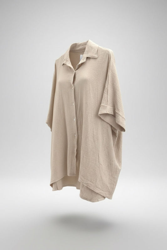 Leichte Musselin-Bluse *BEIGE*