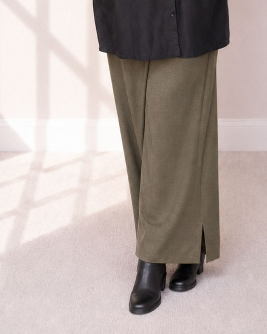 Hose MATERA - Khaki in Strickoptik