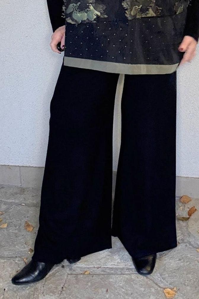 Luukaa Oberteil mit Print-Panel – Schwarz & Khaki