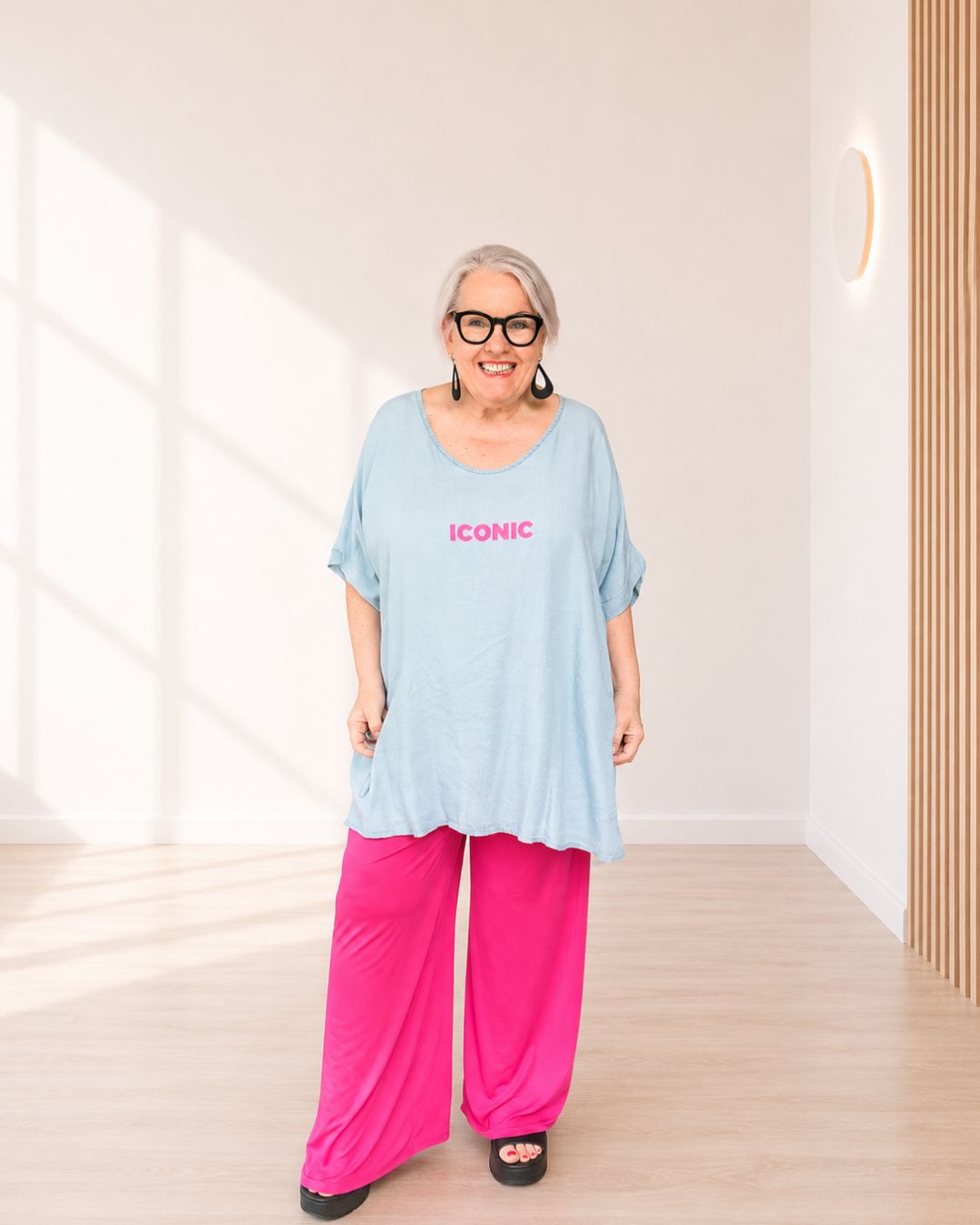 Oversize Shirt - ICONIC - Hellblau