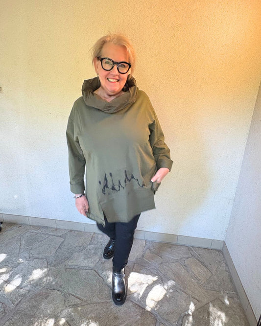 Tunika mit Stylischem Kragen – in KHAKI oder ROT