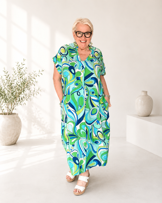 Kleid SORENTO – Türkis/Grün