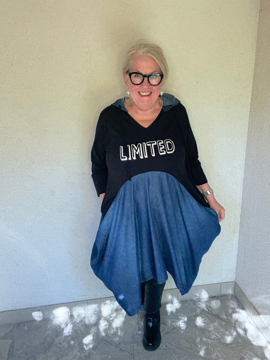 LIMITED Tunika – Hoodie-Style trifft auf Denim-Vibes
