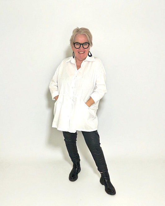 Oversize Bluse „Easy Chic“ – WEISS