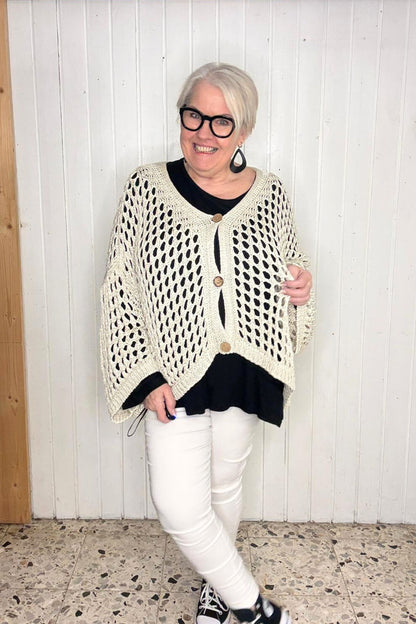 Oversize-Lochweste *BEIGE*