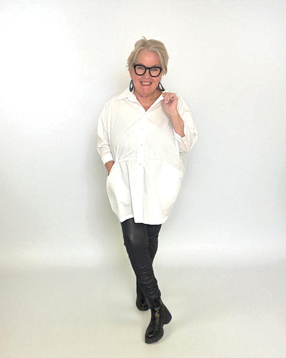 Oversize Bluse „Easy Chic“ – WEISS
