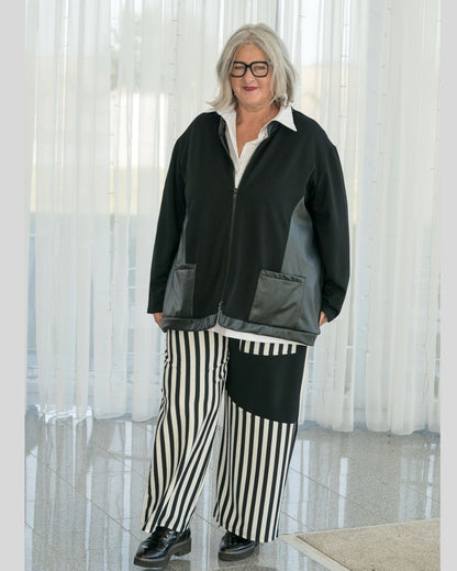 Weite Hose AKH – Schwarz-Weiß-Streifen