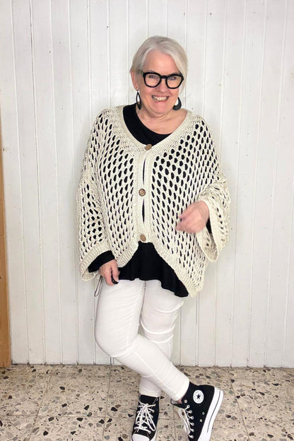 Oversize-Lochweste *BEIGE*