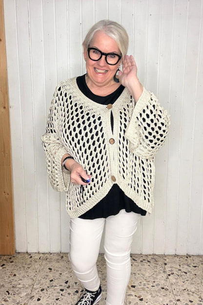 Oversize-Lochweste *BEIGE*