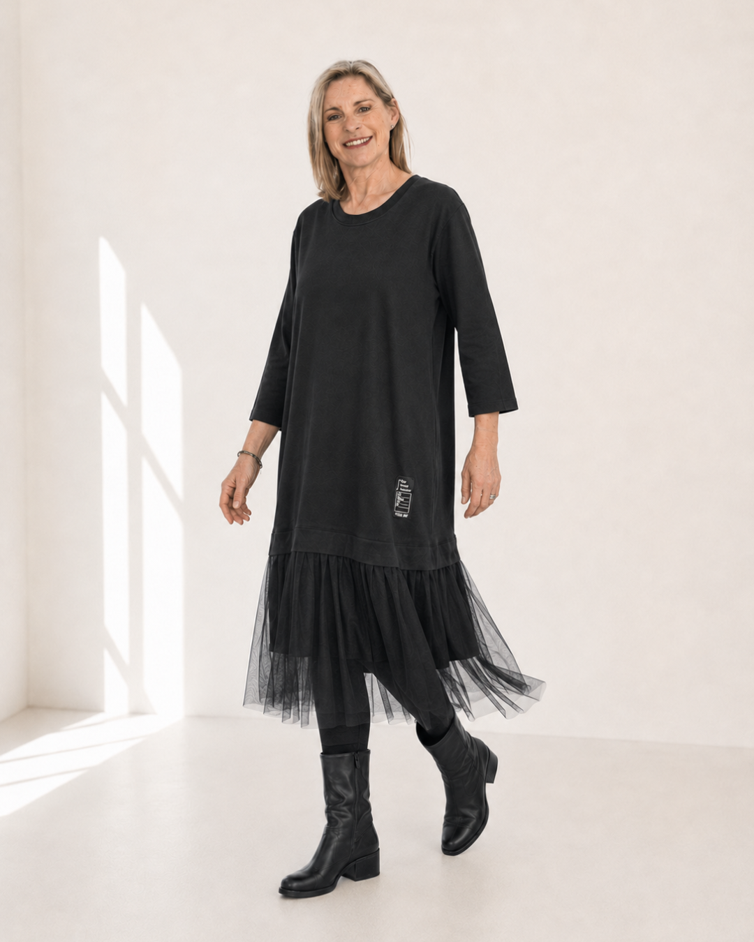 Kleid FERMO - Schwarz mit Tüll