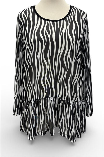 Tunika mit Print & Volantsaum