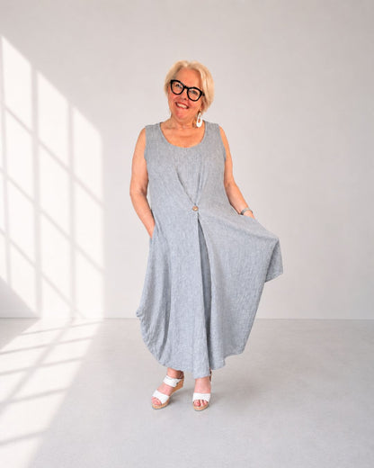 Leinen-Kleid ROMA - hellgrau