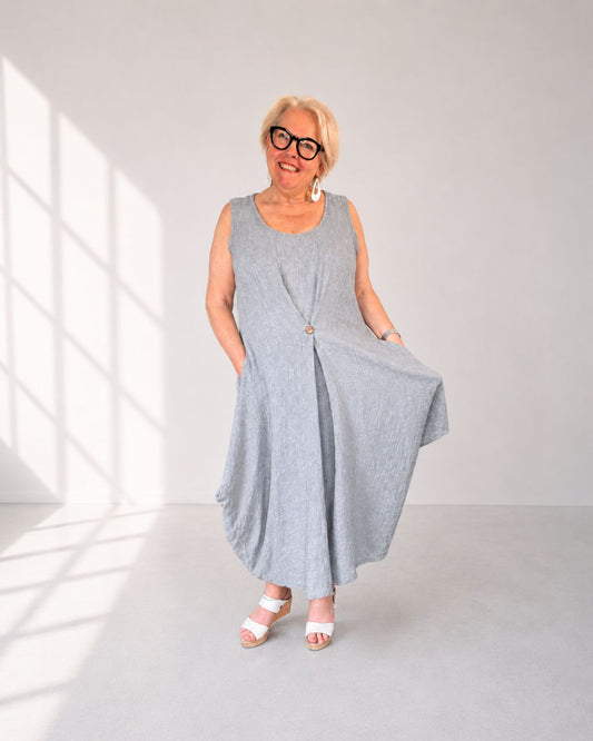 Leinen-Kleid ROMA - hellgrau