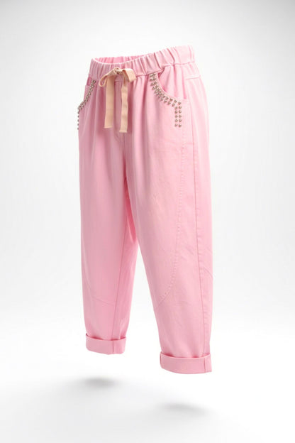 Hose mit Nieten-Details - verschiedene Farben