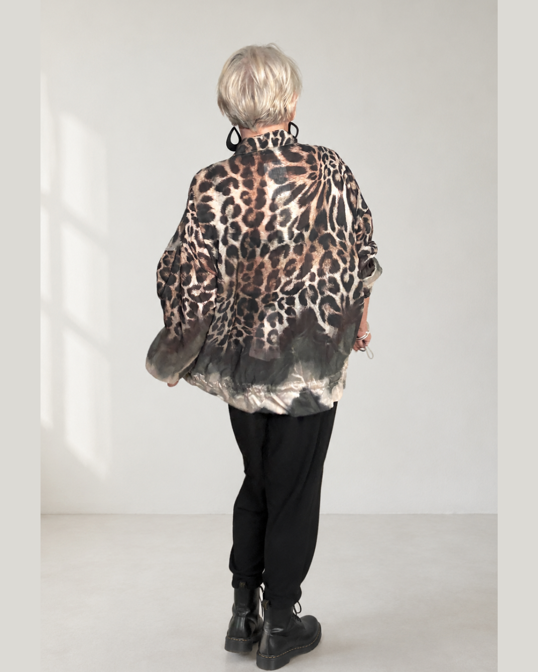 Blusenjacke FAENZA - Animalprint Anthrazit