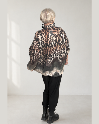 Blusenjacke FAENZA - Animalprint Anthrazit