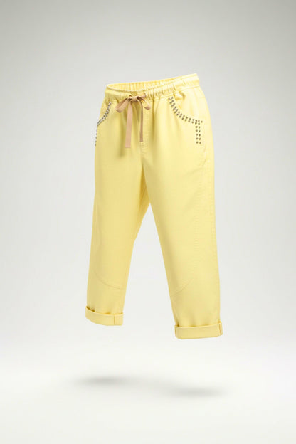 Hose mit Nieten-Details - verschiedene Farben