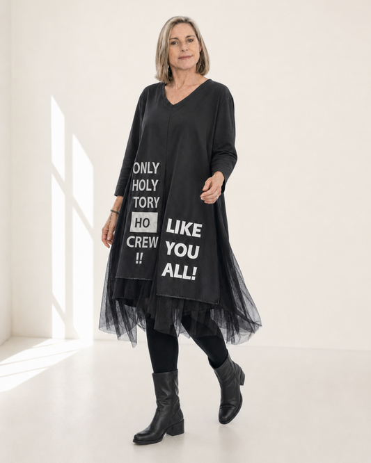 Kleid ISERNIA - mit Schrift und Tüll