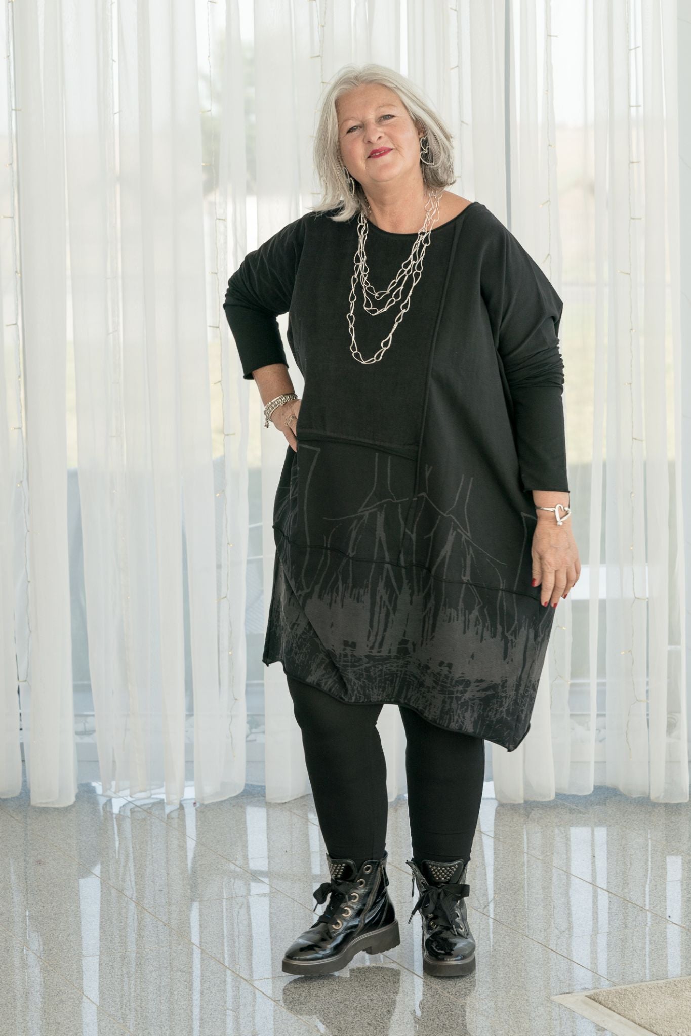 LUUKAA Tunika Art-Chic – Designer-Tunika mit Kunstdruck