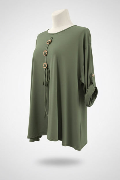 Oversize Oberteil mit Knopf-Detail