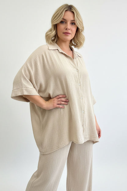 Leichte Musselin-Bluse *BEIGE*