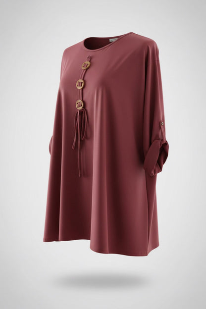 Oversize Oberteil mit Knopf-Detail