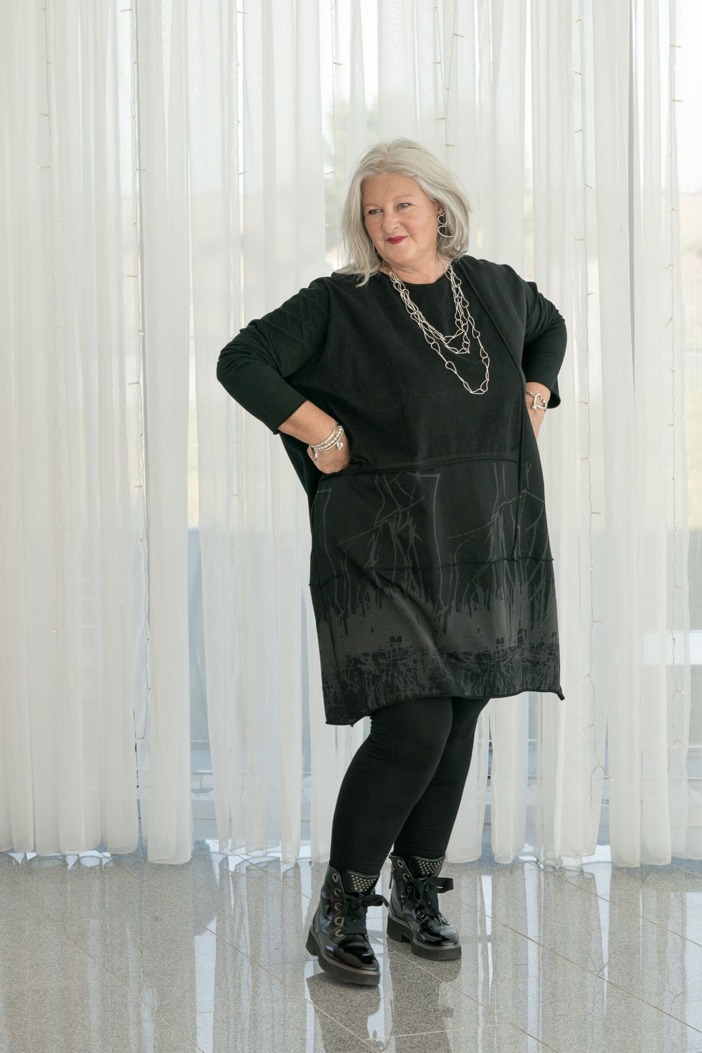 LUUKAA Tunika Art-Chic – Designer-Tunika mit Kunstdruck