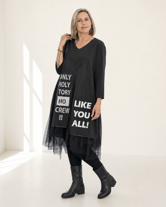 Kleid ISERNIA - mit Schrift und Tüll