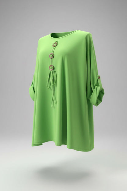 Oversize Oberteil mit Knopf-Detail