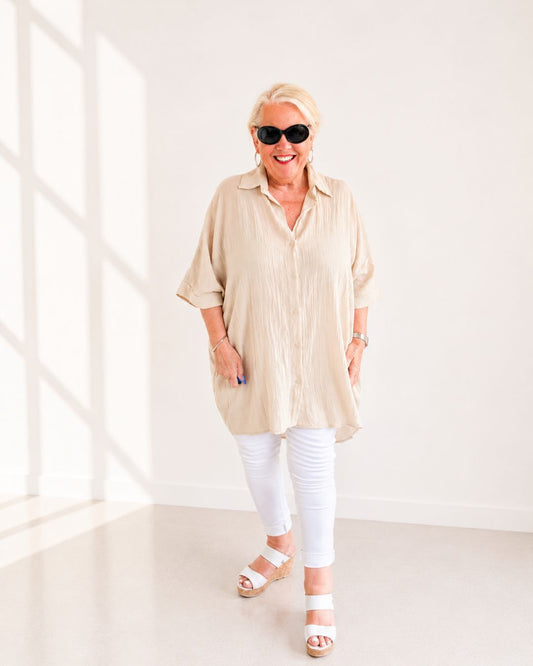 Leichte Musselin-Bluse *BEIGE*