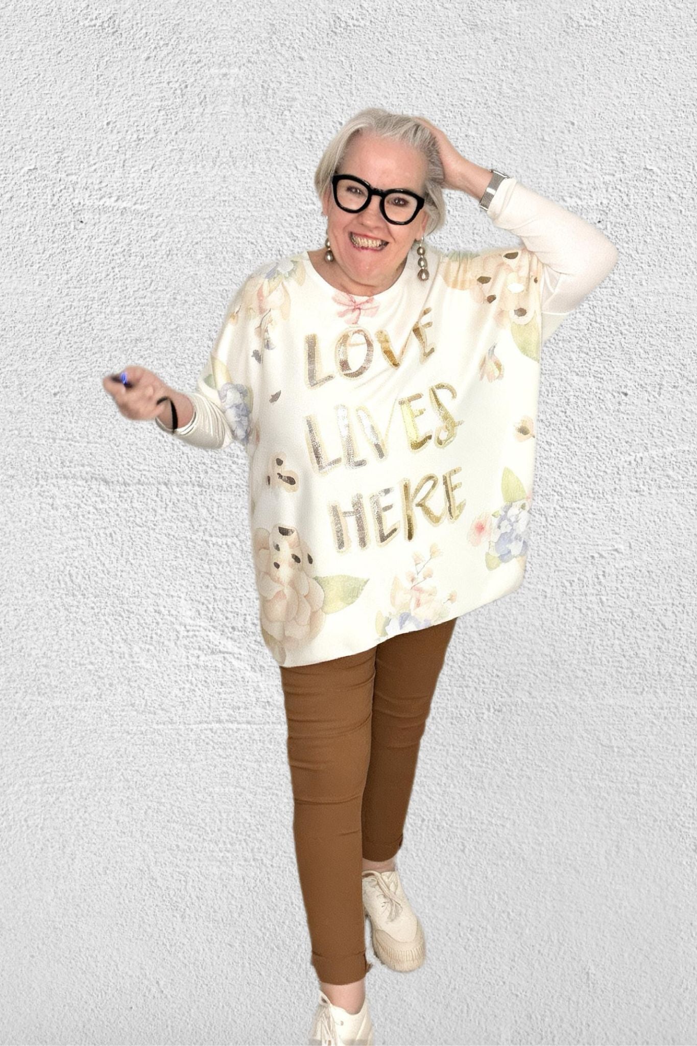 Oversize Oberteil mit Print