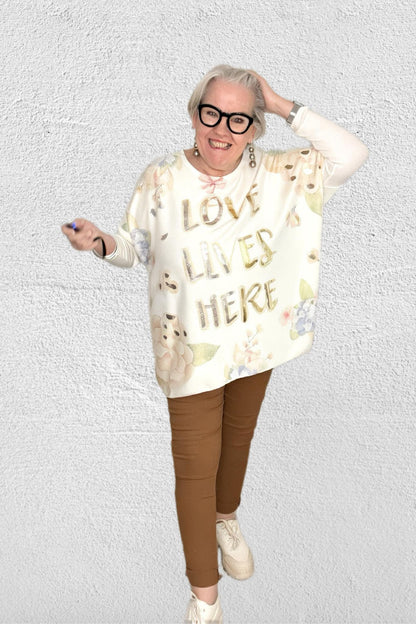 Oversize Oberteil mit Print