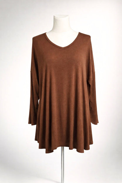 Oversize Oberteil mit V-Ausschnitt