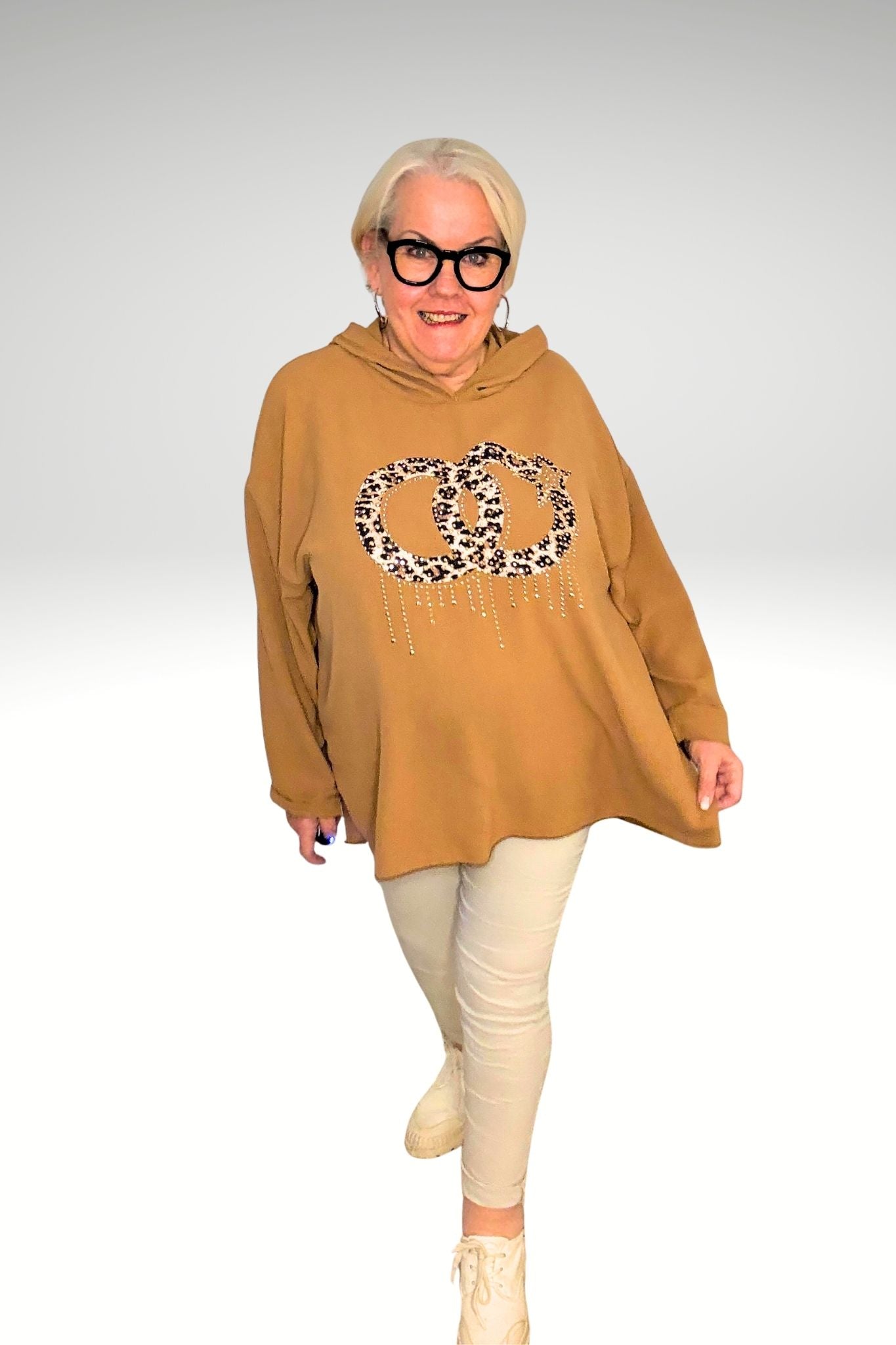 Kapuzenshirt mit Statement-Print