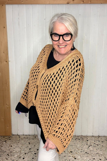 Oversize-Lochweste *COGNAC*
