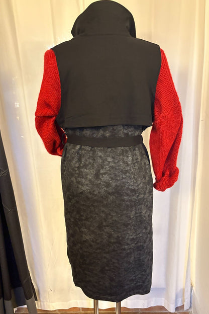 Longweste in Velours-Optik – Schwarz