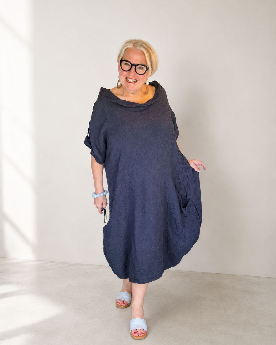 Leinen-Kleid TREVI - Blau