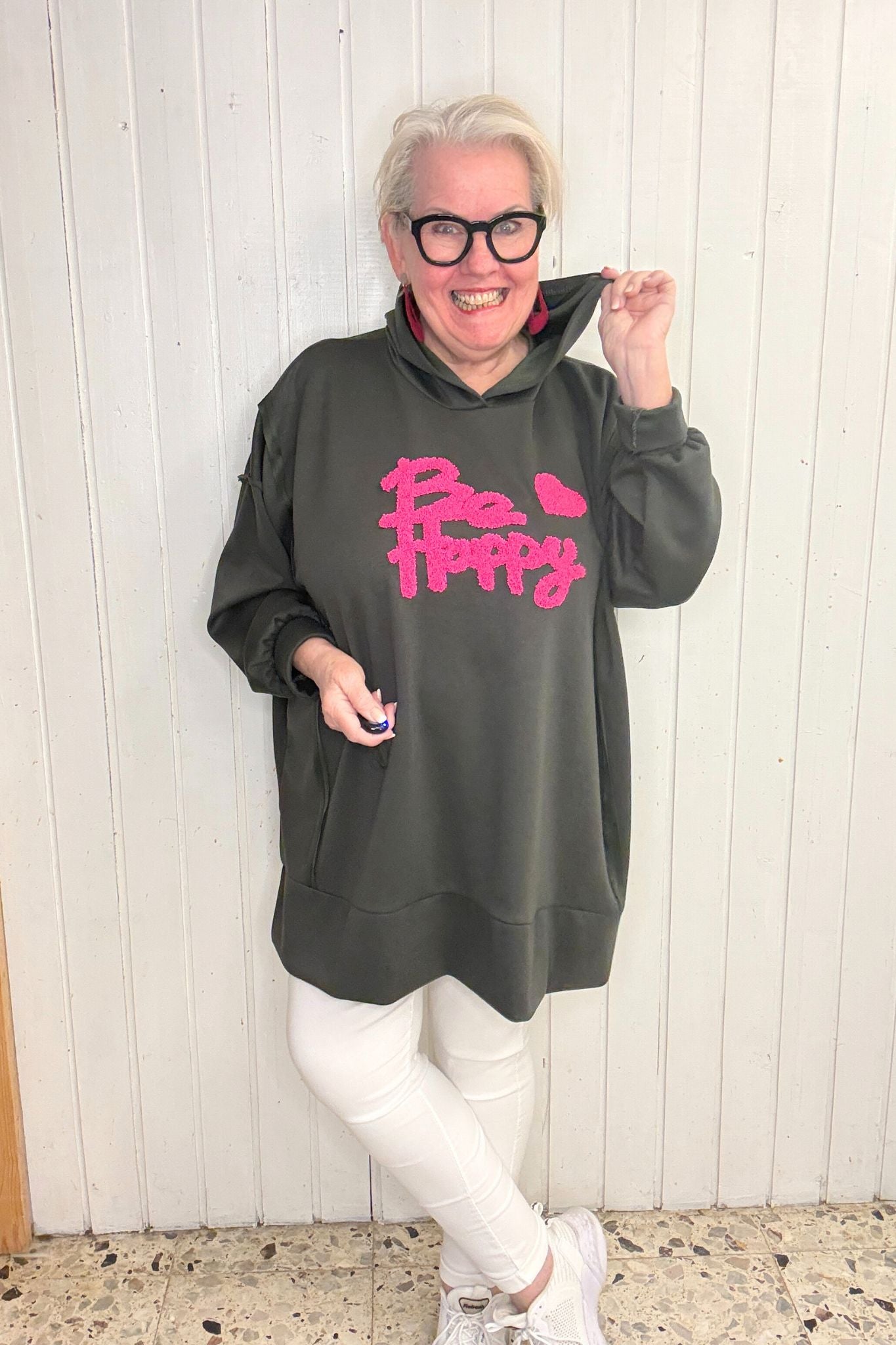 Oversize Hoodie „Be Happy“