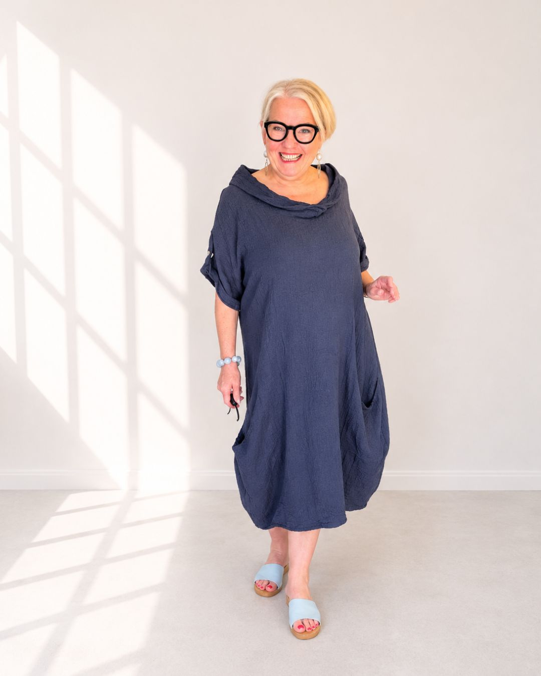 Leinen-Kleid TREVI - Blau