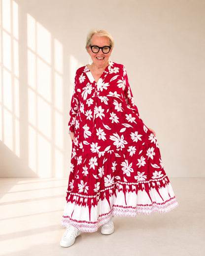 Kleid BOHO BELLA Maxi Dress – Red Passion
