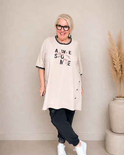 AWESOME Shirt – Weiß | Beige