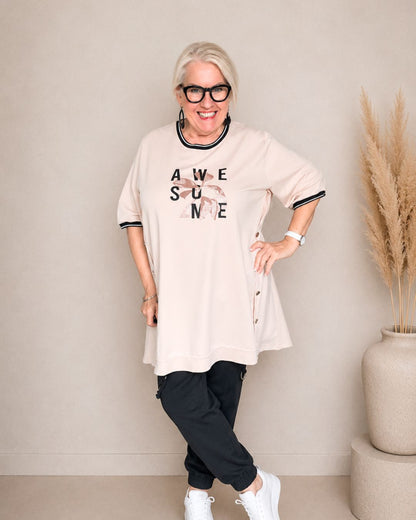 AWESOME Shirt – Weiß | Beige
