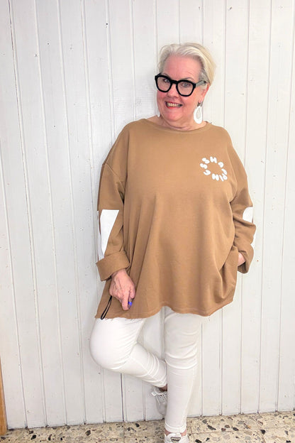 Oversize Shirt mit HAPPY-Print