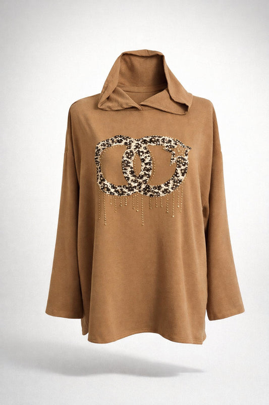 Kapuzenshirt mit Statement-Print