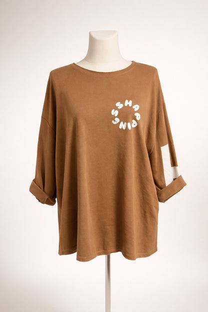 Oversize Shirt mit HAPPY-Print