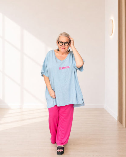 Oversize Shirt - ICONIC - Hellblau