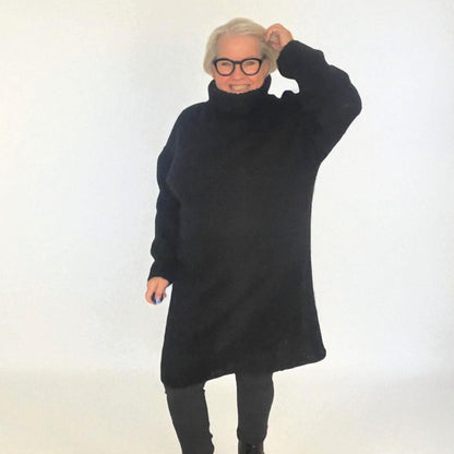 Kuschel-Pulli-Kleid mit Rollkragen in 3 FARBEN