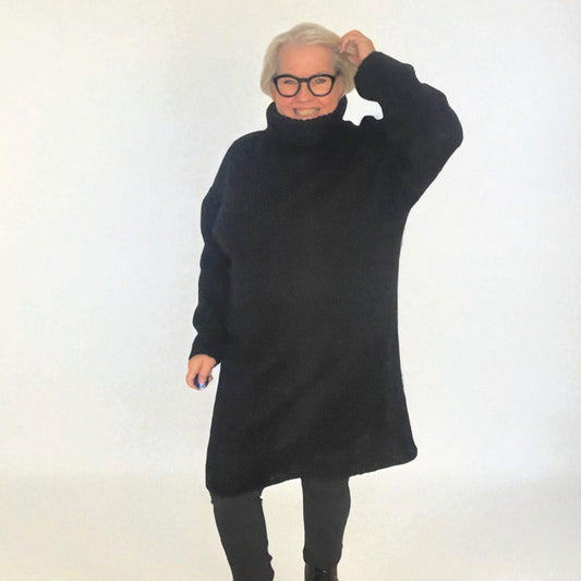 Kuschel-Pulli-Kleid mit Rollkragen in 3 FARBEN