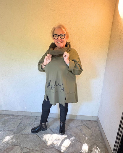 Tunika mit Stylischem Kragen – in KHAKI oder ROT